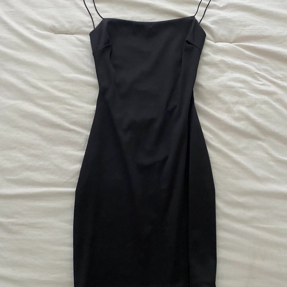 Black Satin Mini Dress (S)